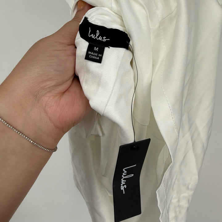 Lulus White Mock Neck Sleeveless Mini Dress Party Cocktail NWT Medium