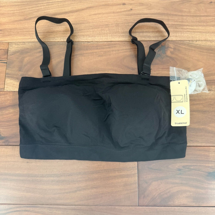 Truekind Convertible Strapless Bandeau Bra Black XL