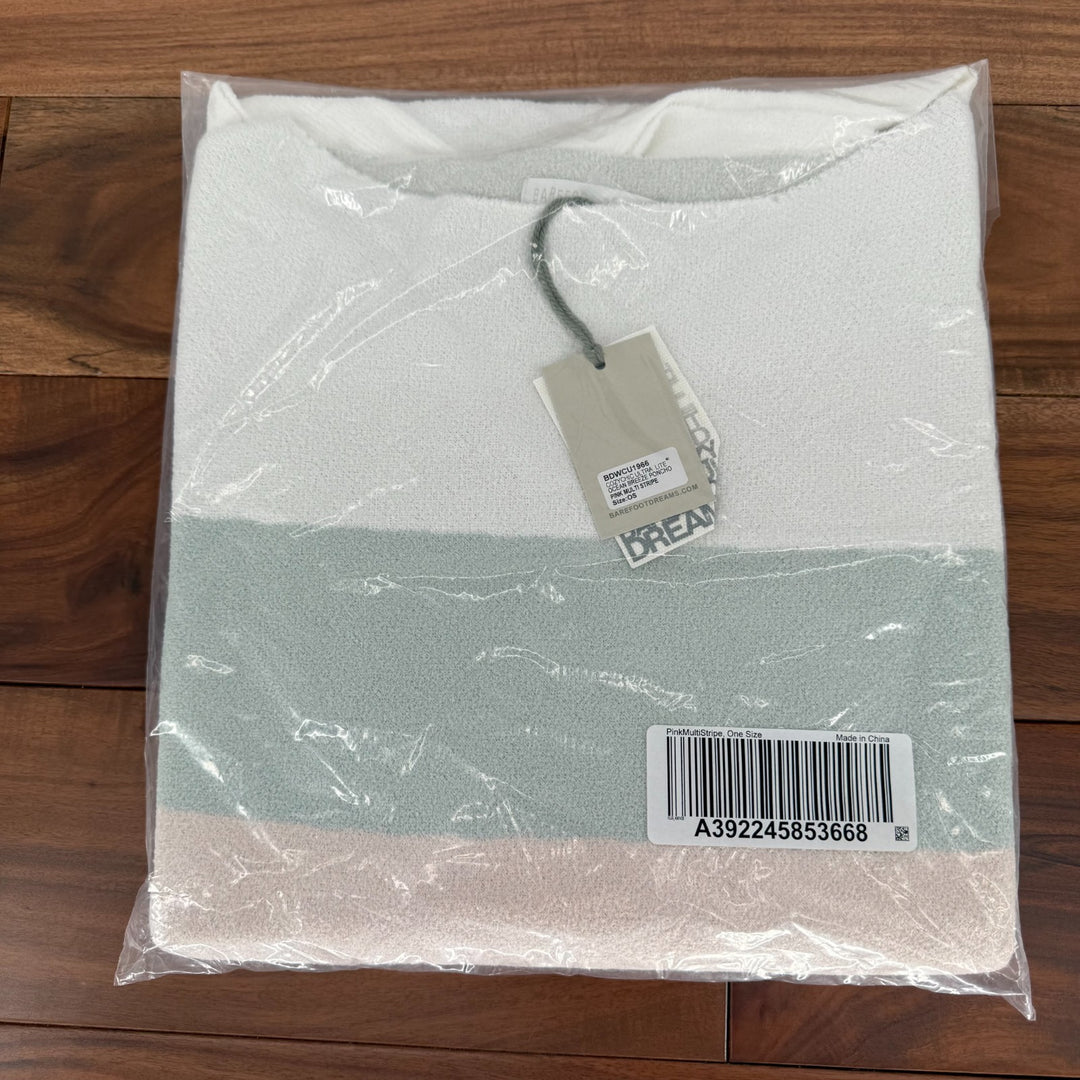 Barefoot Dreams CozyChic Ultra Lite Ocean Breeze Poncho Womens OS Multi Stripe