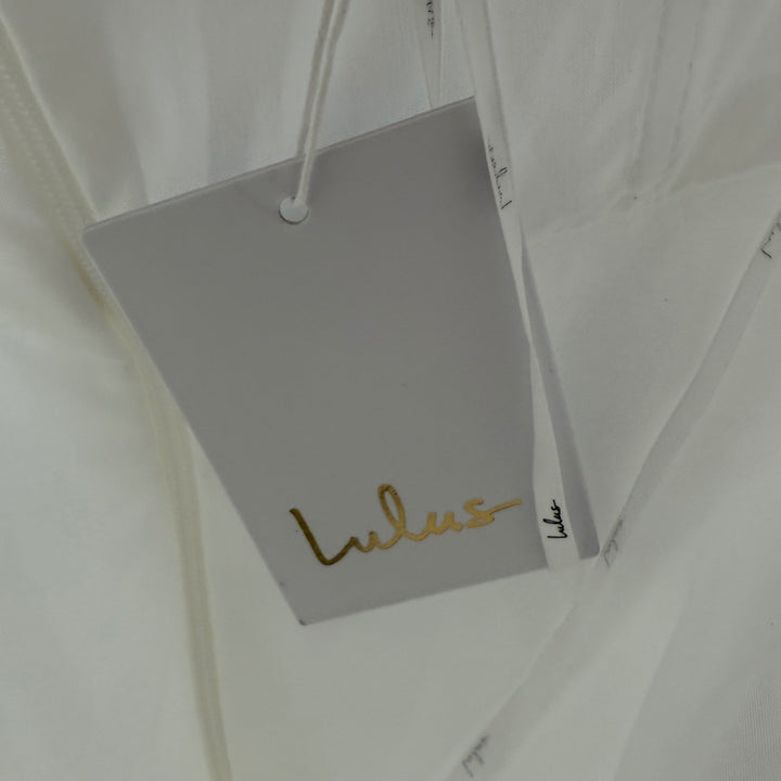 Lulus Lifetime of Love White Satin Strapless A-Line Gown Size 6