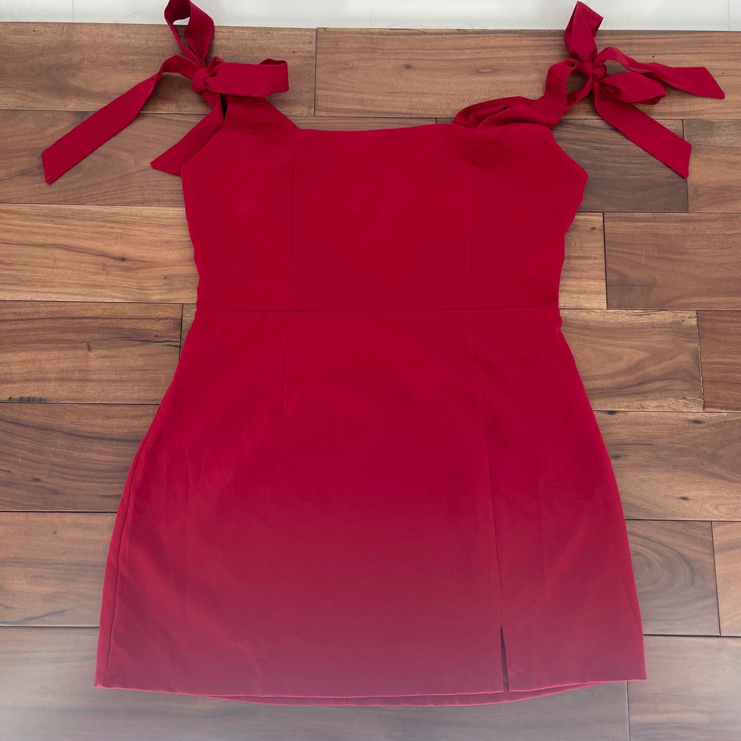 Lulus Your Sweetie Wine Red Tie-Strap Mini Dress Size XL