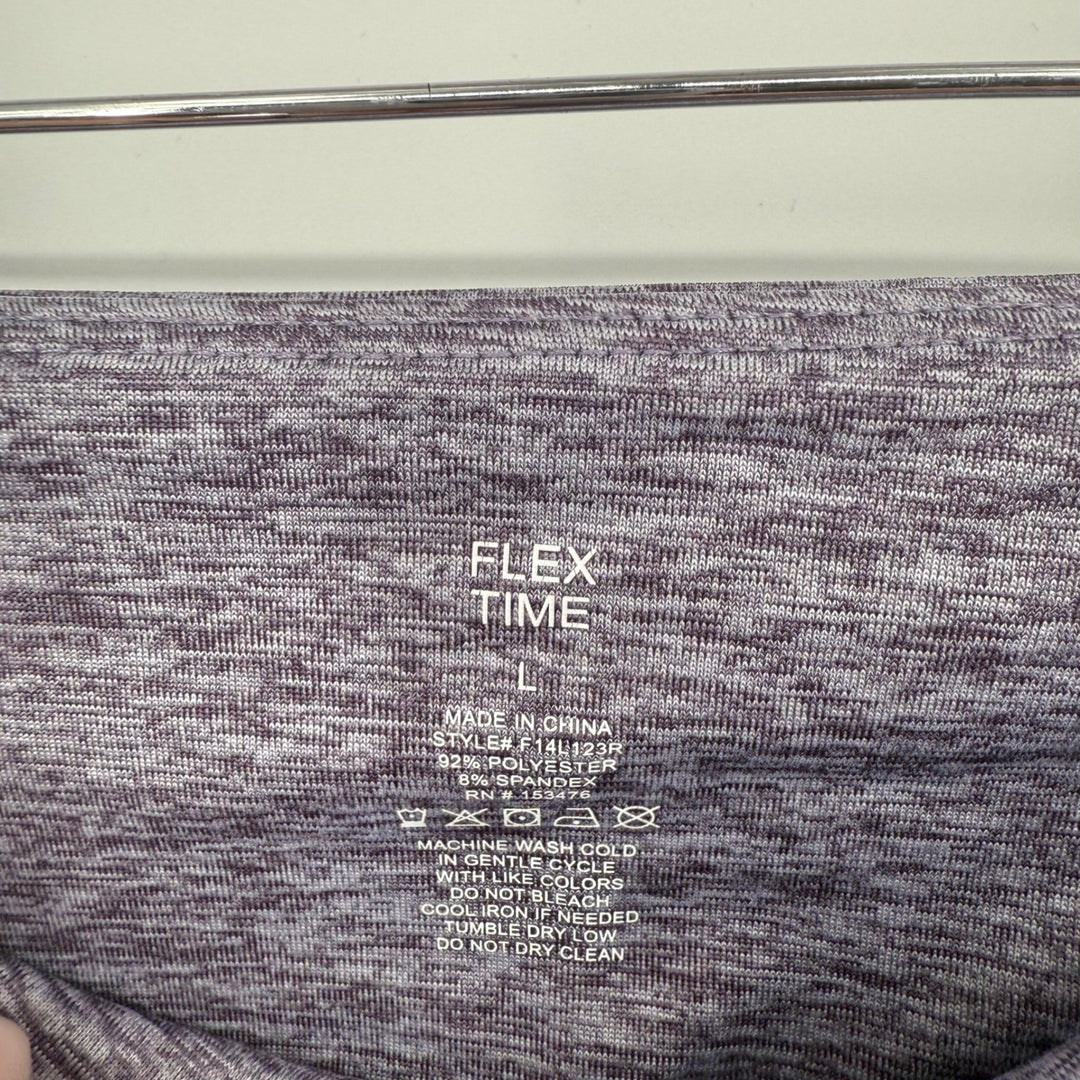 Flex Time Purple Heathered High Waist Athletic Yoga Leggings - Large