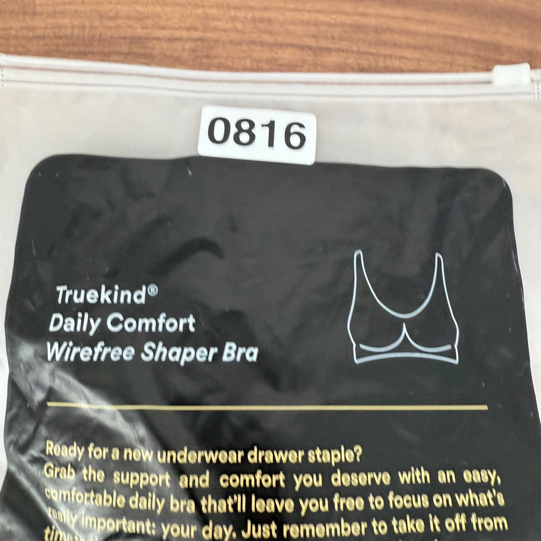 Truekind Daily Comfort Wirefree Shaper Bra White 2XL New