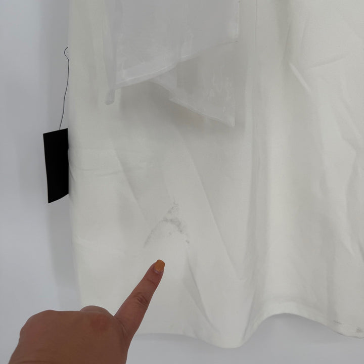 Lulus Simply Magnificent White Organza Halter Backless Mini Dress Size S