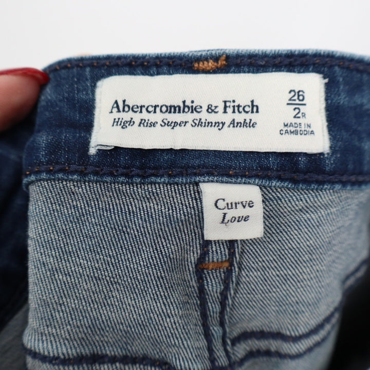 Abercrombie & Fitch Super Skinny Ankle Jeans Womens 26/2R Blue Denim High Rise