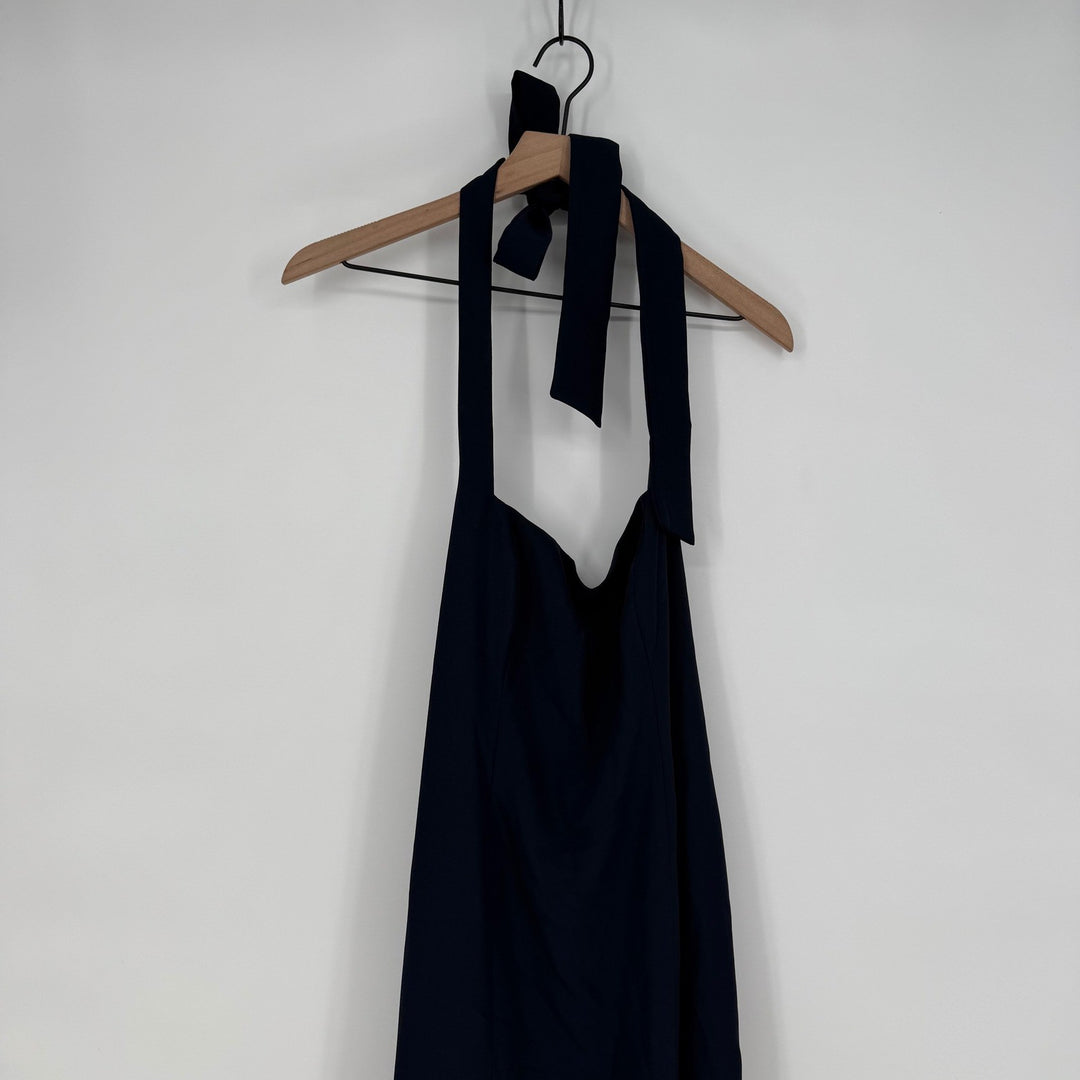 Thread Midnight Crepe Halter Neck Maxi Dress Size L