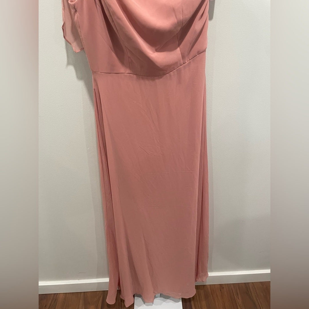 After Six Draped One-Shoulder Maxi Dress With Scarf Bow Size 2