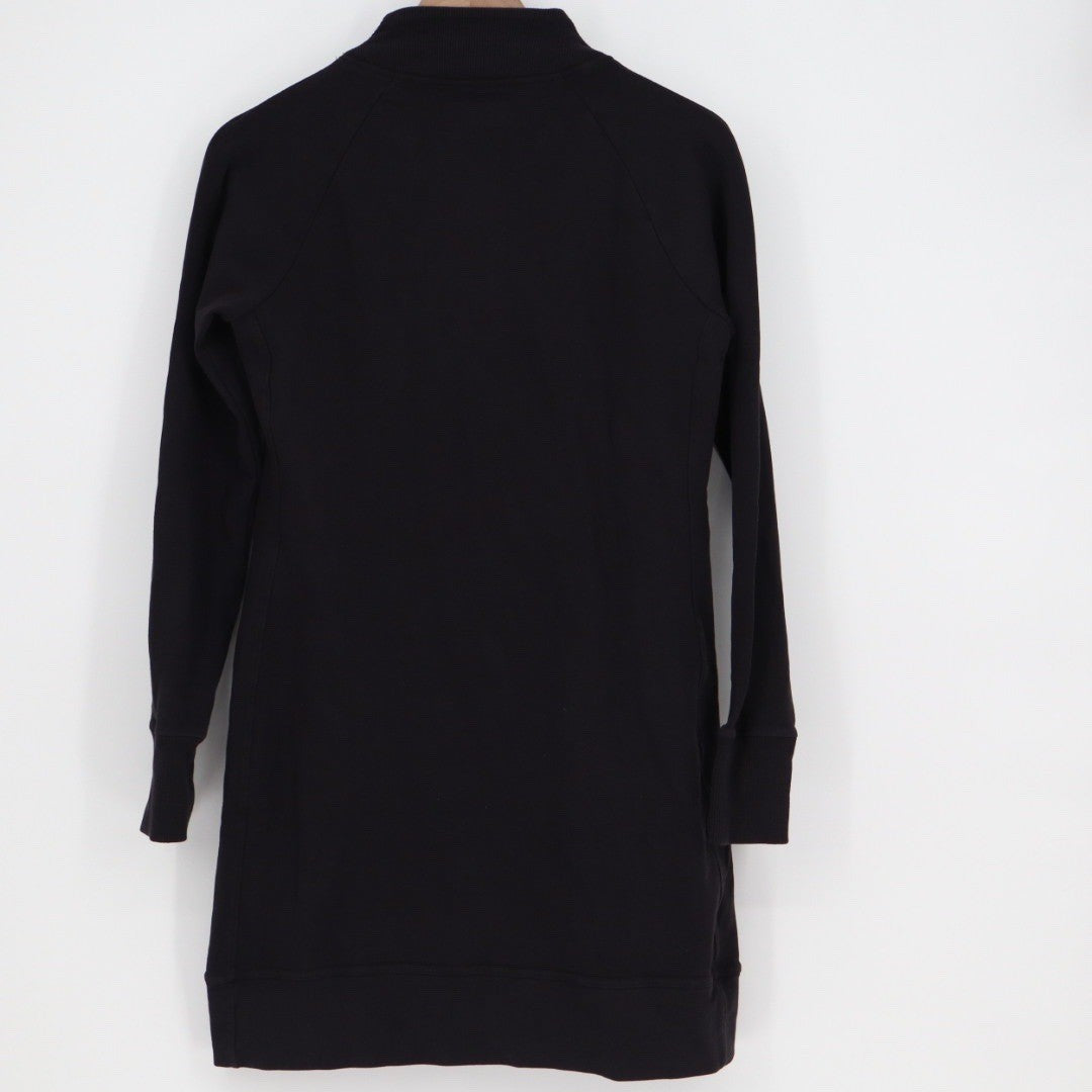 American Giant Black Long Sleeve Quarter Zip Sweatshirt Dress Made in USA Size S