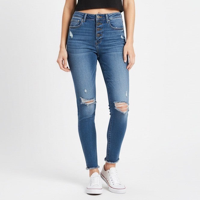 Abercrombie & Fitch Super Skinny Ankle Jeans Womens 26/2R Blue Denim High Rise