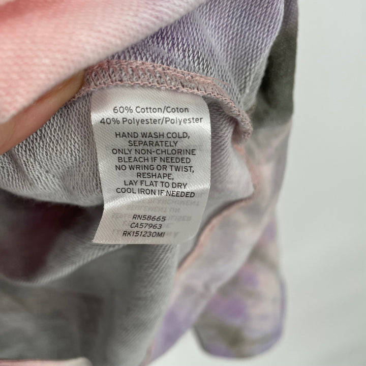 14th & Union Tie Dye Sweatshirt Pink Gray Purple Drawstring Crop XL
