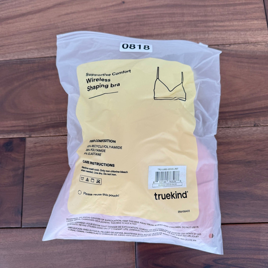 Truekind Supportive Comfort Wireless Shaping Bra Rose Pink L