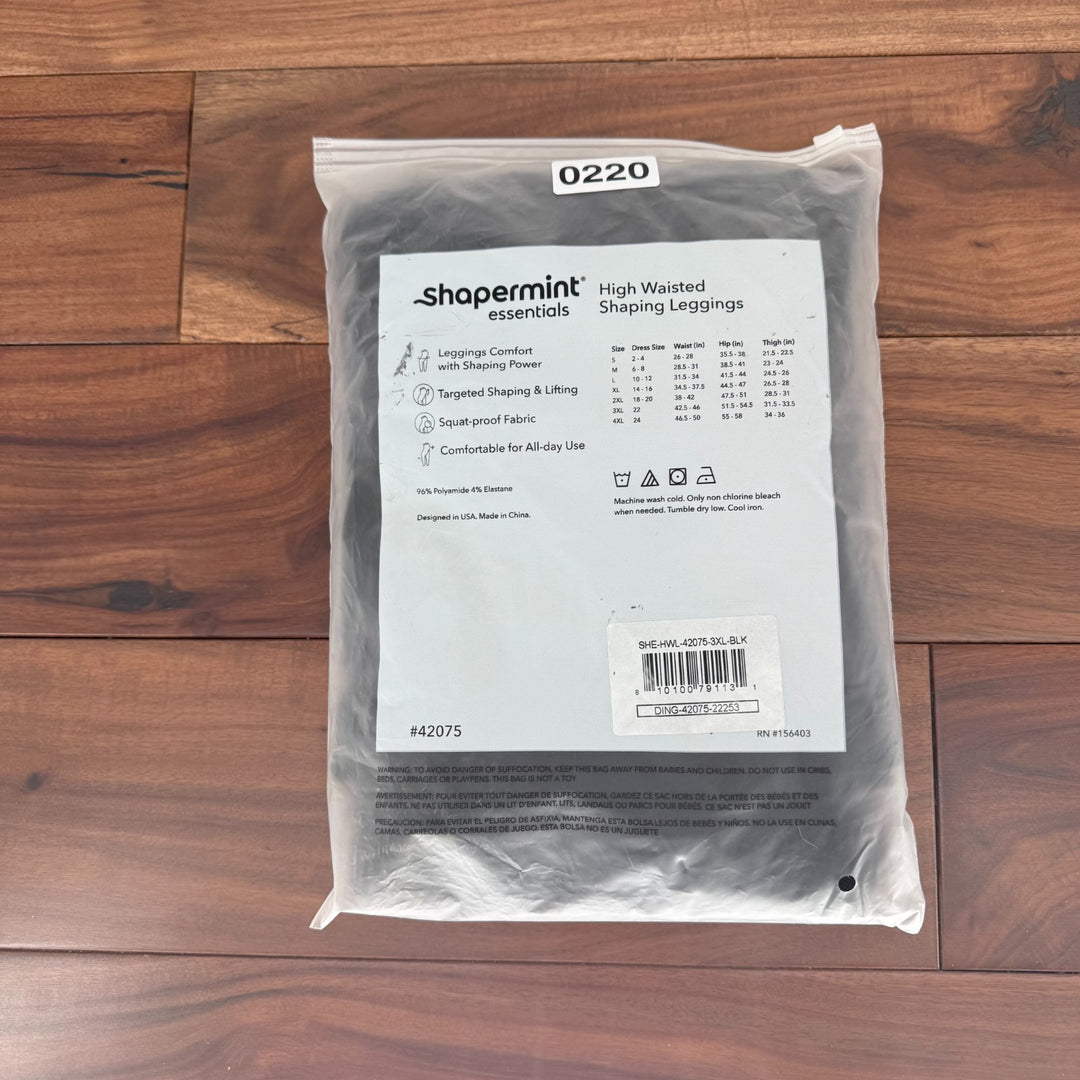 Shapermint Essentials High Waisted Shaping Leggings Womens 3XL Black Stretch