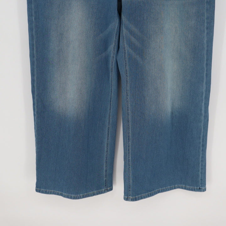 Halara Flex Denim Wide Leg Cropped Pants Petite XL Blue Athleisure Comfort