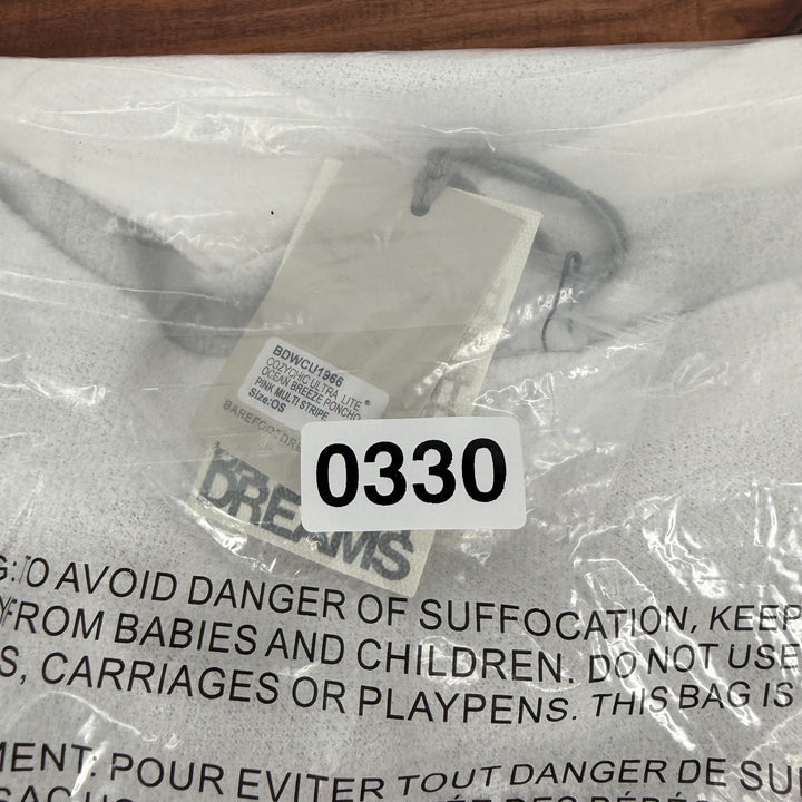 Barefoot Dreams CozyChic Ultra Lite Ocean Breeze Poncho Multi Stripe