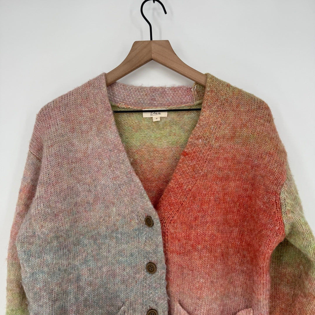 Elan Ombre Tie Dye Knit Cardigan Sweater Size S
