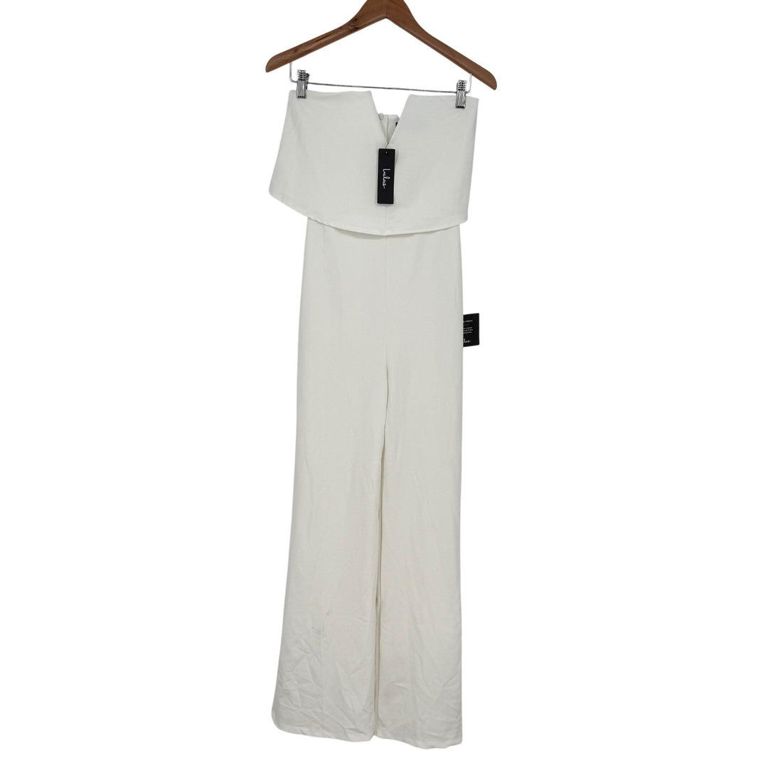 Lulus Power of Love White Strapless Jumpsuit Size S