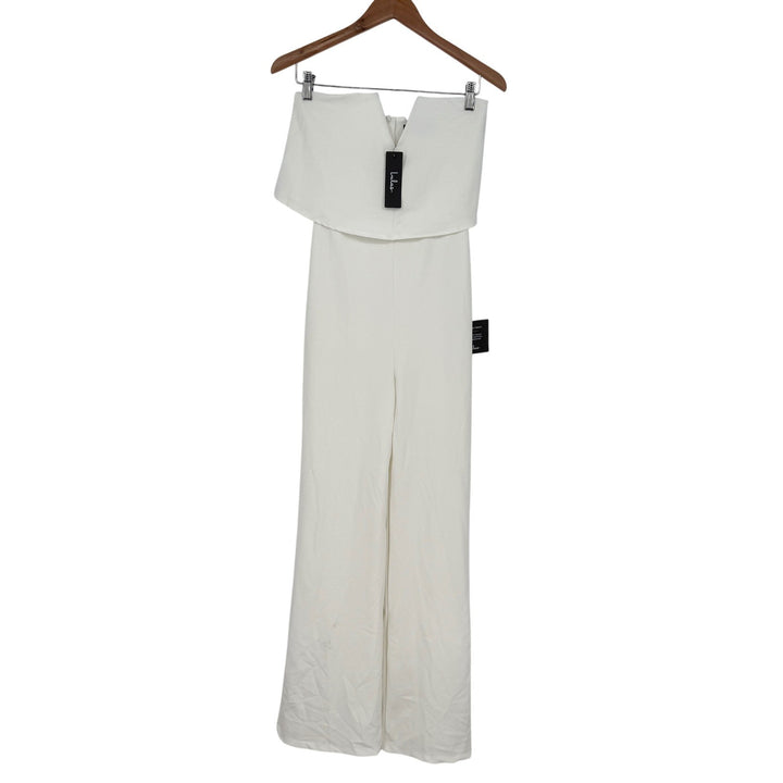 Lulus Power of Love White Strapless Jumpsuit Size S