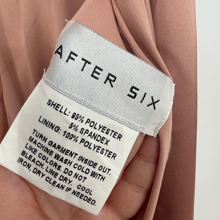 AFTER SIX High Neck Sleeveless Cap Shoulder Satin Maxi Dress In Neu Nude Size S