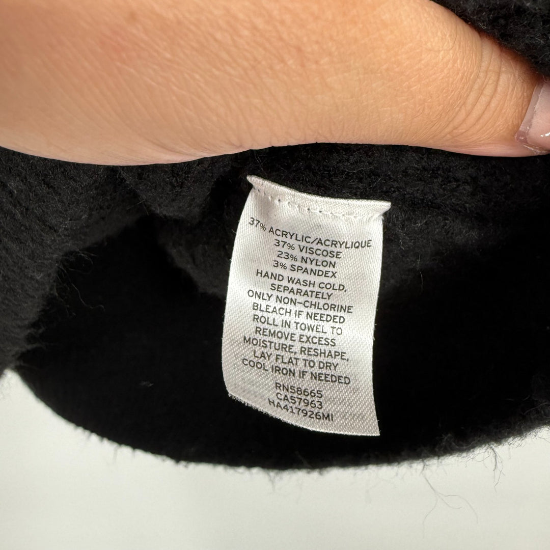 Nordstrom Halogen Sweater Womens XS Black Acrylic Stretch Super Soft Mock Neck