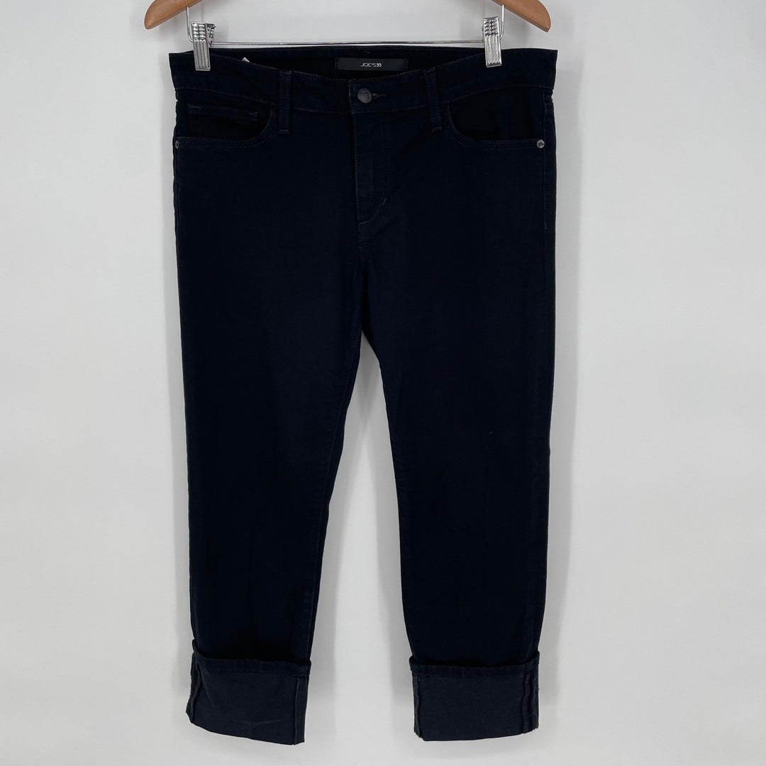 JOE'S Jeans Size 30 KIMORA Blue Black Denim Cropped Cuffed Ankle Pants