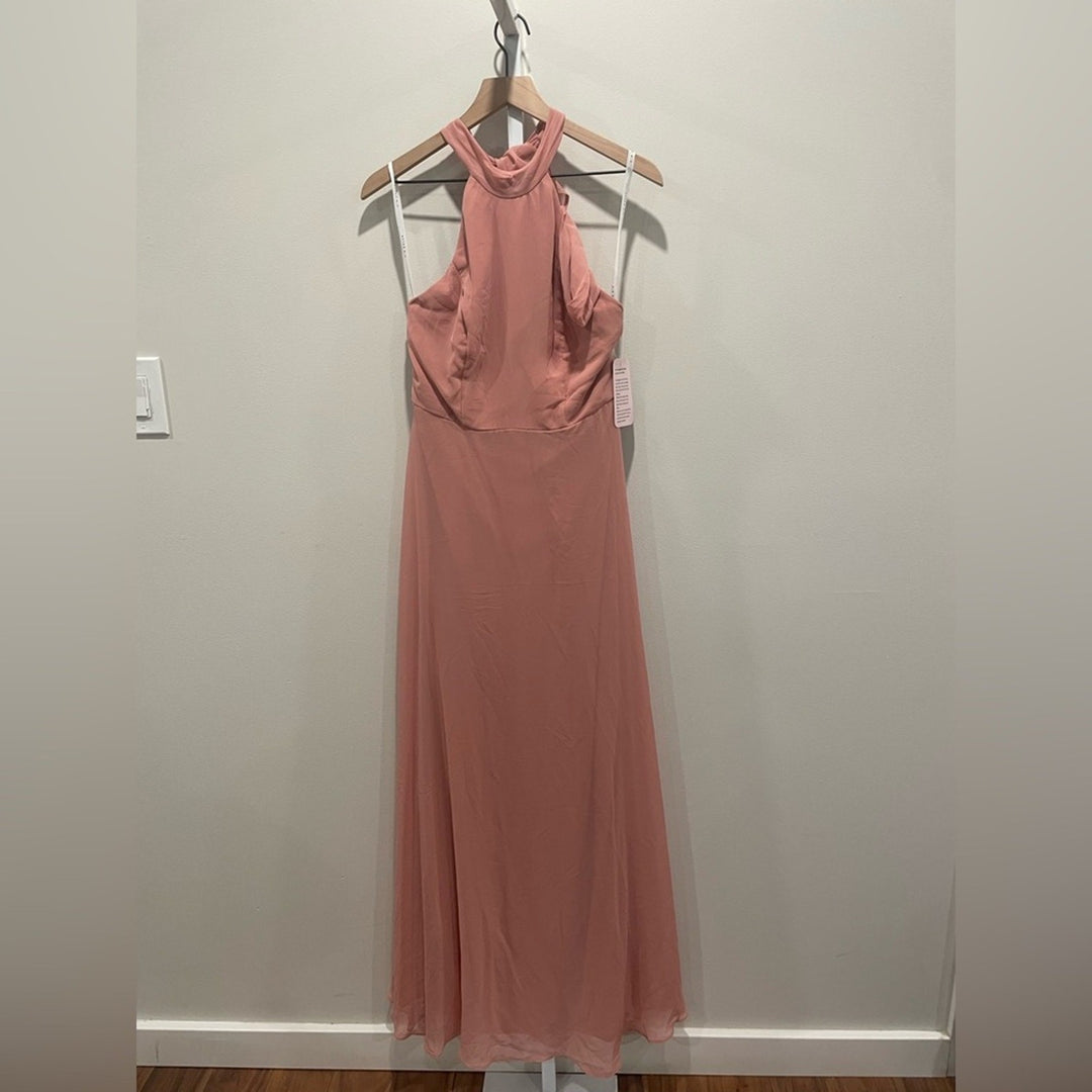 After Six High Neck Halter Backless Maxi Dress Size 8