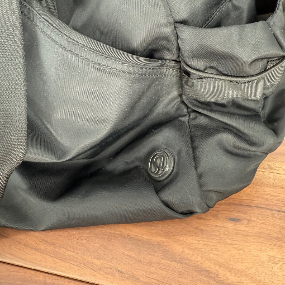 Lululemon Black Nylon Duffel Bag Gym Travel Weekender Sport Carryall