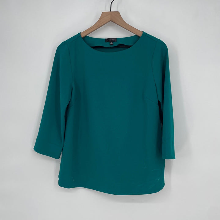 The Limited Teal Green 3/4 Sleeve Boat Neck Top Size S