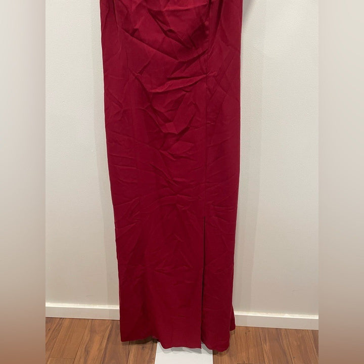 Dessy Collection Off-The-Shoulder Criss Cross Back Trumpet Gown Size 16