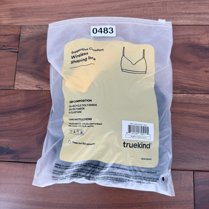 Truekind Supportive Comfort Wireless Shaping Bra Black Size L