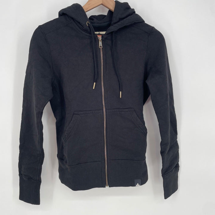 American Giant Womens Black Full Zip Hoodie Sportswear Company XS 100 Cotton