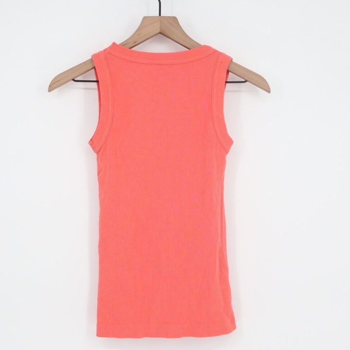 American Giant Ribbed Tank Top Coral Orange Racerback XS Made in USA