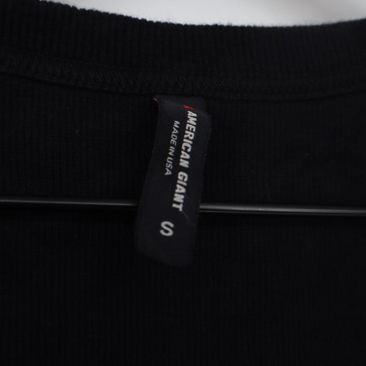 American Giant Classic Tank Top Black Ribbed Cotton Spandex Size S