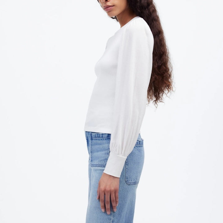 Madewell Puff-Sleeve Top Size S