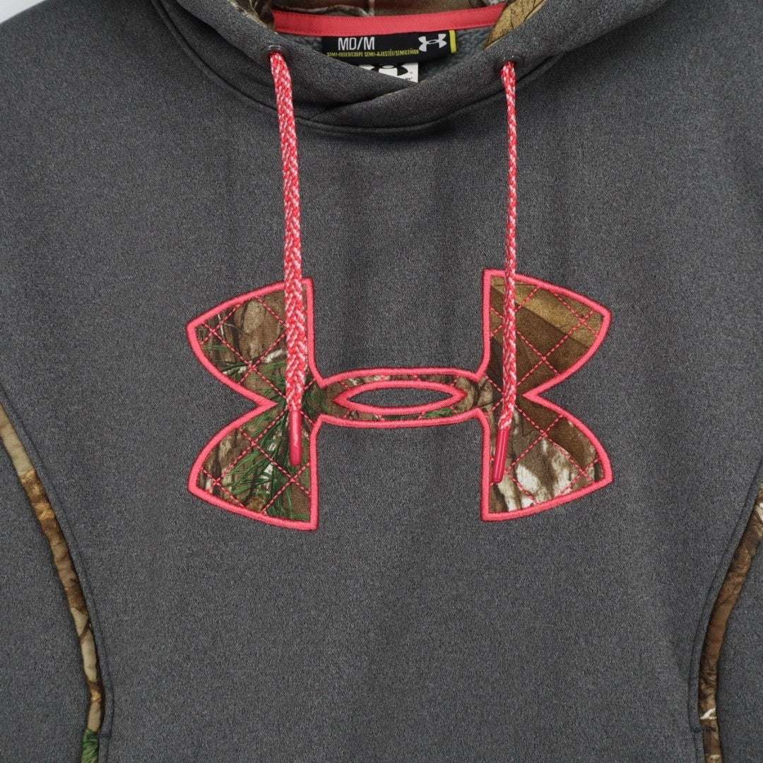 Under Armour Women's Gray Camo Logo Fleece Hoodie Sweatshirt Size Medium