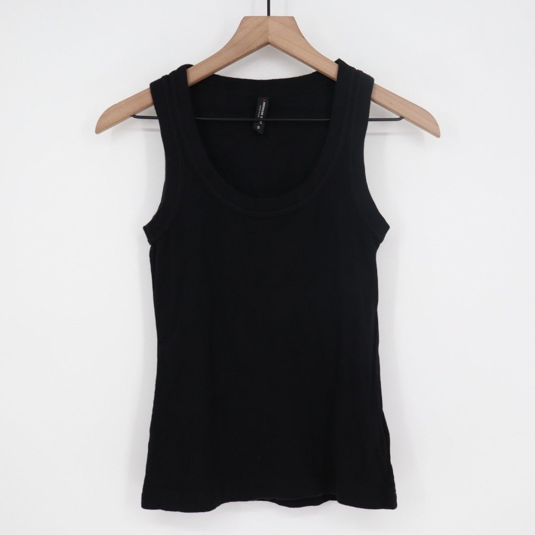 American Giant Classic Tank Top Black Ribbed Cotton Spandex Size S