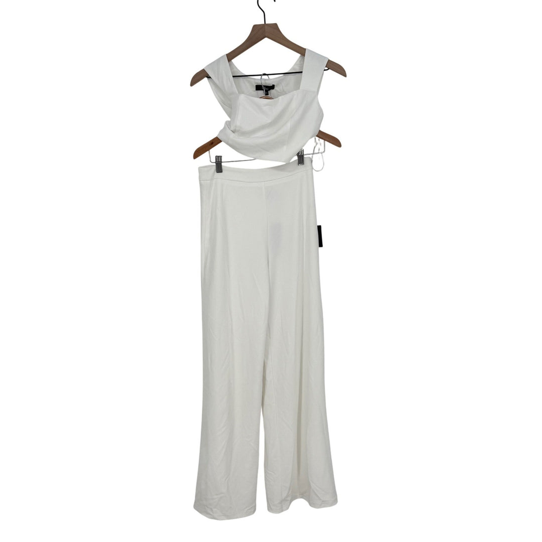 Lulus Enticing Endeavors White Two-Piece Jumpsuit Size S