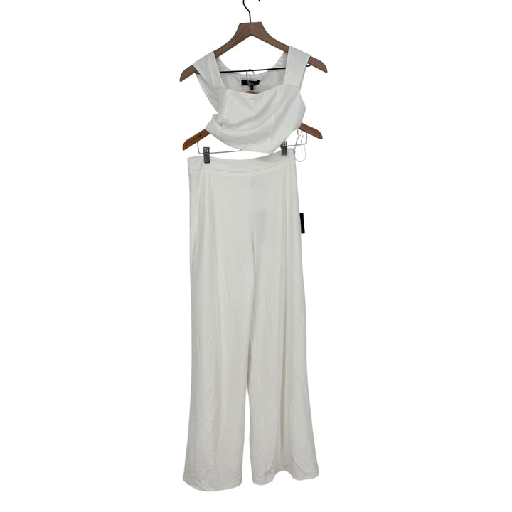 Lulus Enticing Endeavors White Two-Piece Jumpsuit Size S