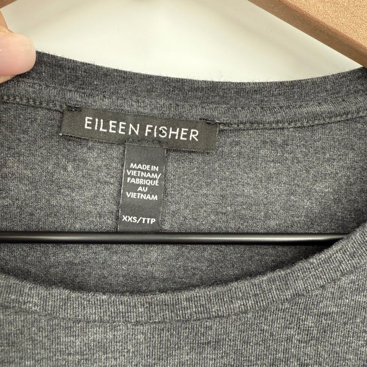 Eileen Fisher Long Sleeve T-Shirt Top Knit Casual Essential Grey Size XXS