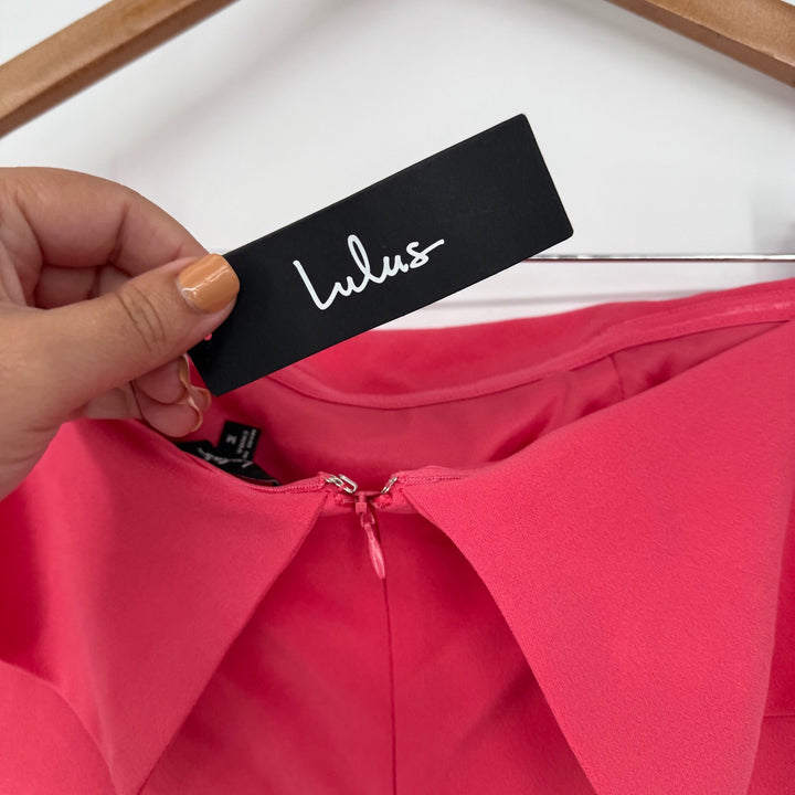 Lulus Classy Consideration Coral Pink Strapless Maxi Dress Size M