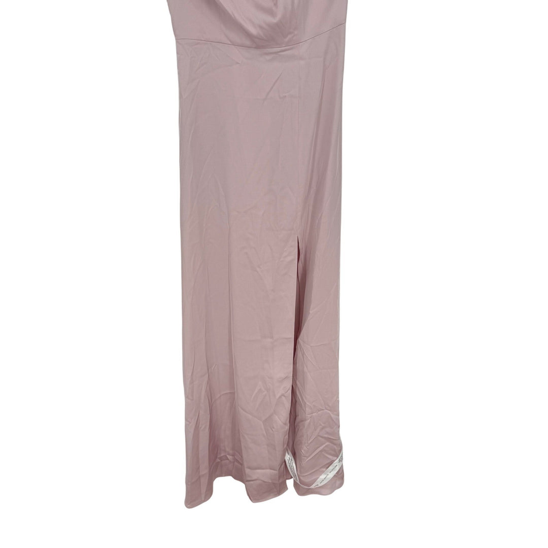 After Six Bow One-Shoulder Fluid Satin Maxi Dress With Full Skirt Size XS