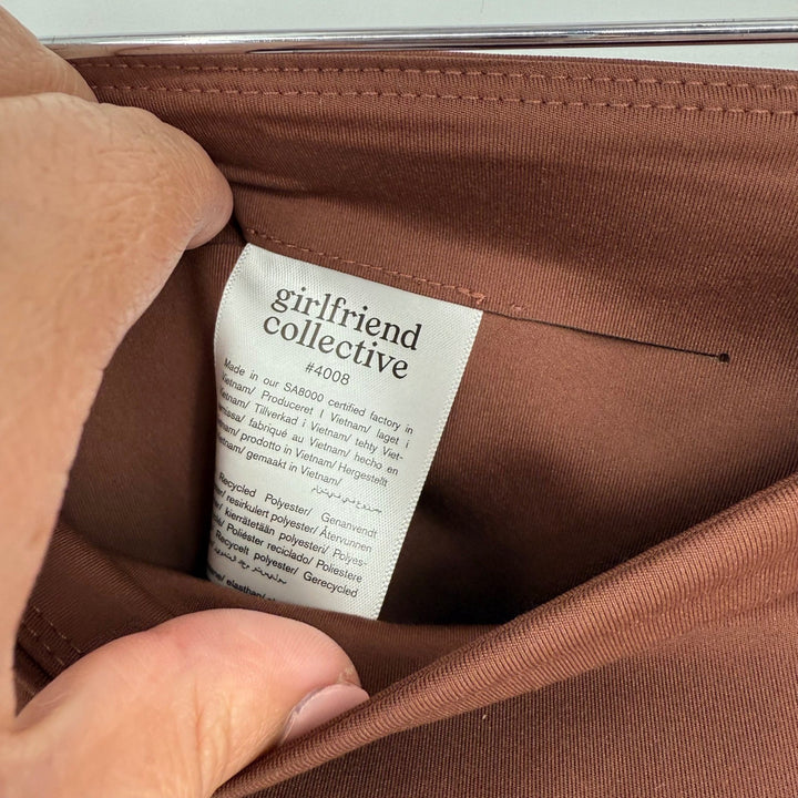 Girlfriend Collective 4008 Brown Recycled Polyester Spandex Leggings Size XS