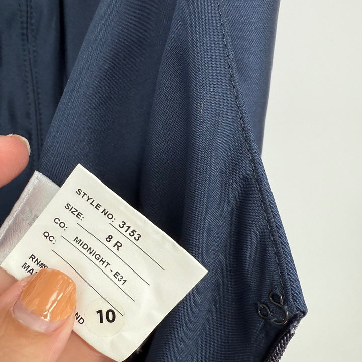 Dessy Collection Square-Neck Satin Maxi Dress With Full Skirt In Midnight Navy