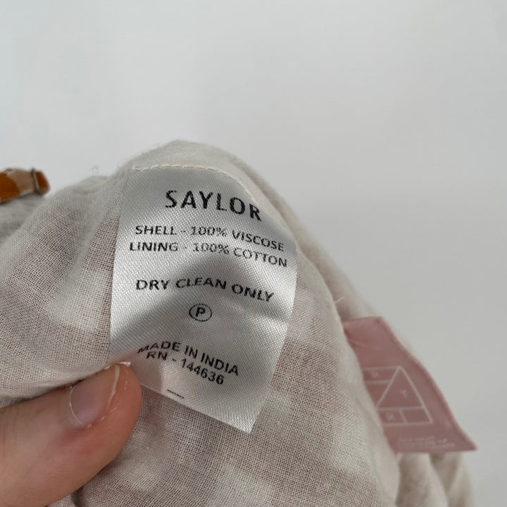 SAYLOR Gingham Peplum Wide Leg Jumpsuit Rust White Size M