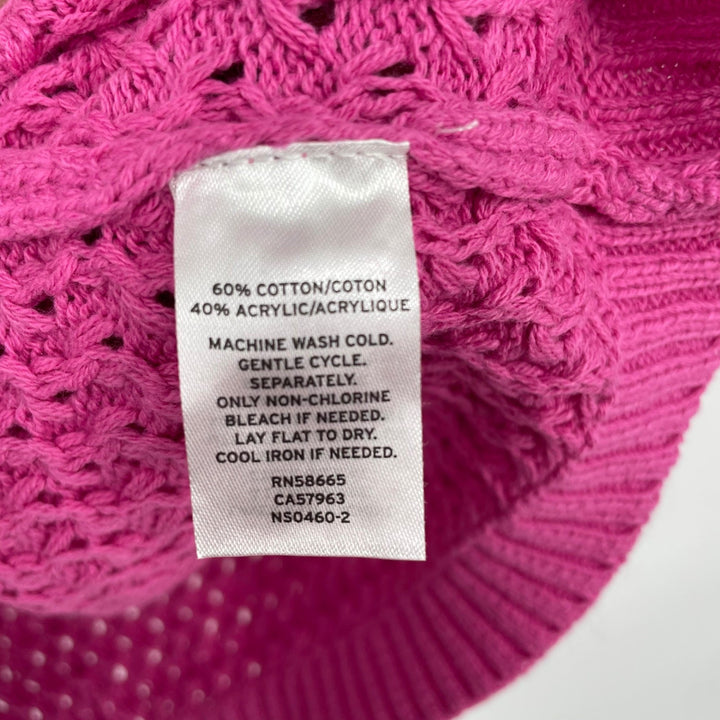 14th & Union Pink Cable Knit Crew Neck Long Sleeve Sweater Top Size L