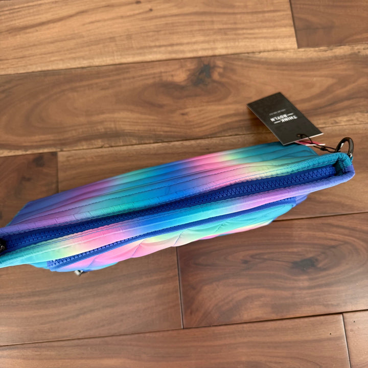 Think Royln Blue Lagoon Ombre Quilted Puffer Pouch RFID Protected