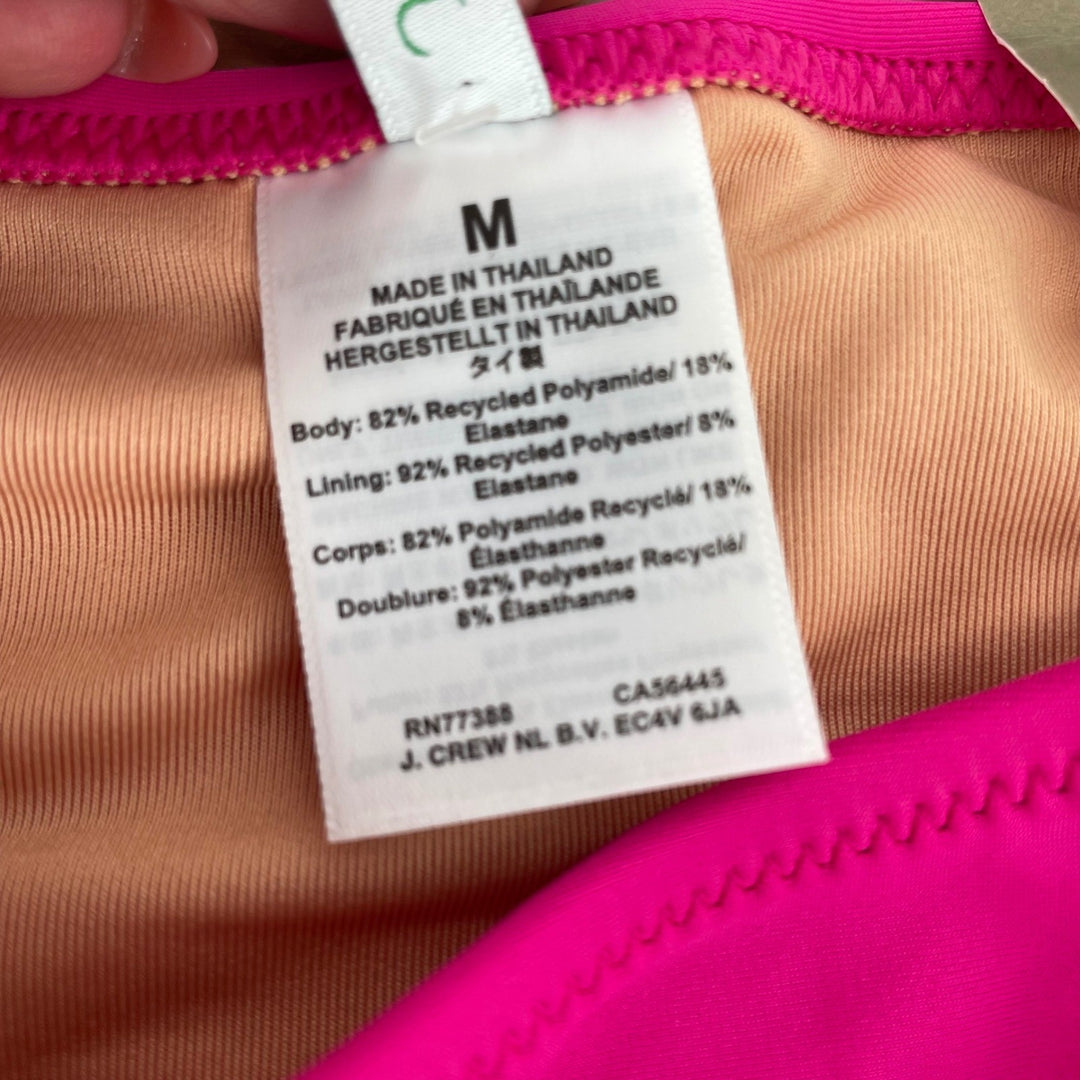 J Crew Bikini Bottoms Pink RFU Swimwear Size M Recycled Fabric