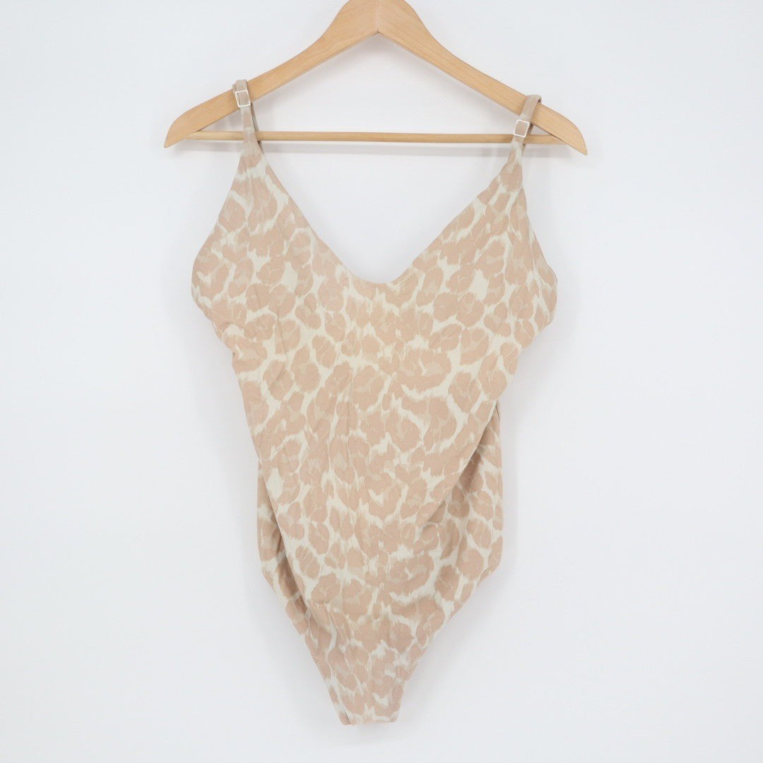 Aerie One Piece Cheeky Leopard Print Swimsuit Size L Long