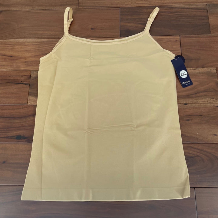 EMPETUA Scoop Neck Cami Tank Top XXXL Beige Nylon Spandex Comfort Everyday