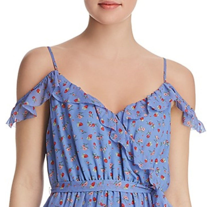 Joie Cold-Shoulder Denisha Ruffled Silk Dress Size L