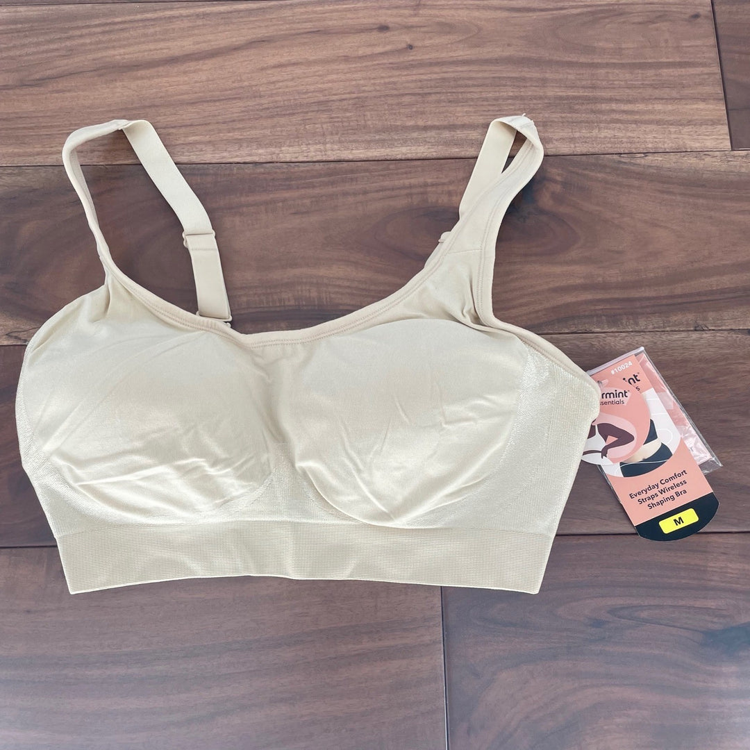 Shapermint Essentials Everyday Comfort Straps Wireless Shaping Bra Chai M